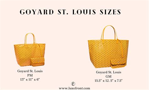 goyard st louis tote gm|goyard st louis size comparison.